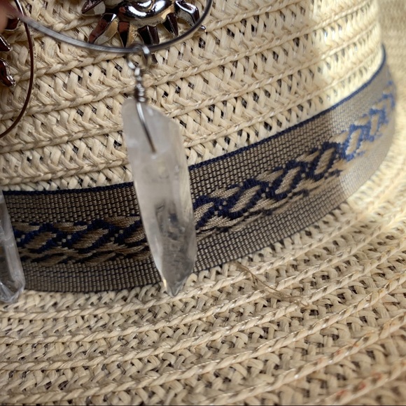 Sun & Raw Quartz Large Hoops - Picture 4 of 7